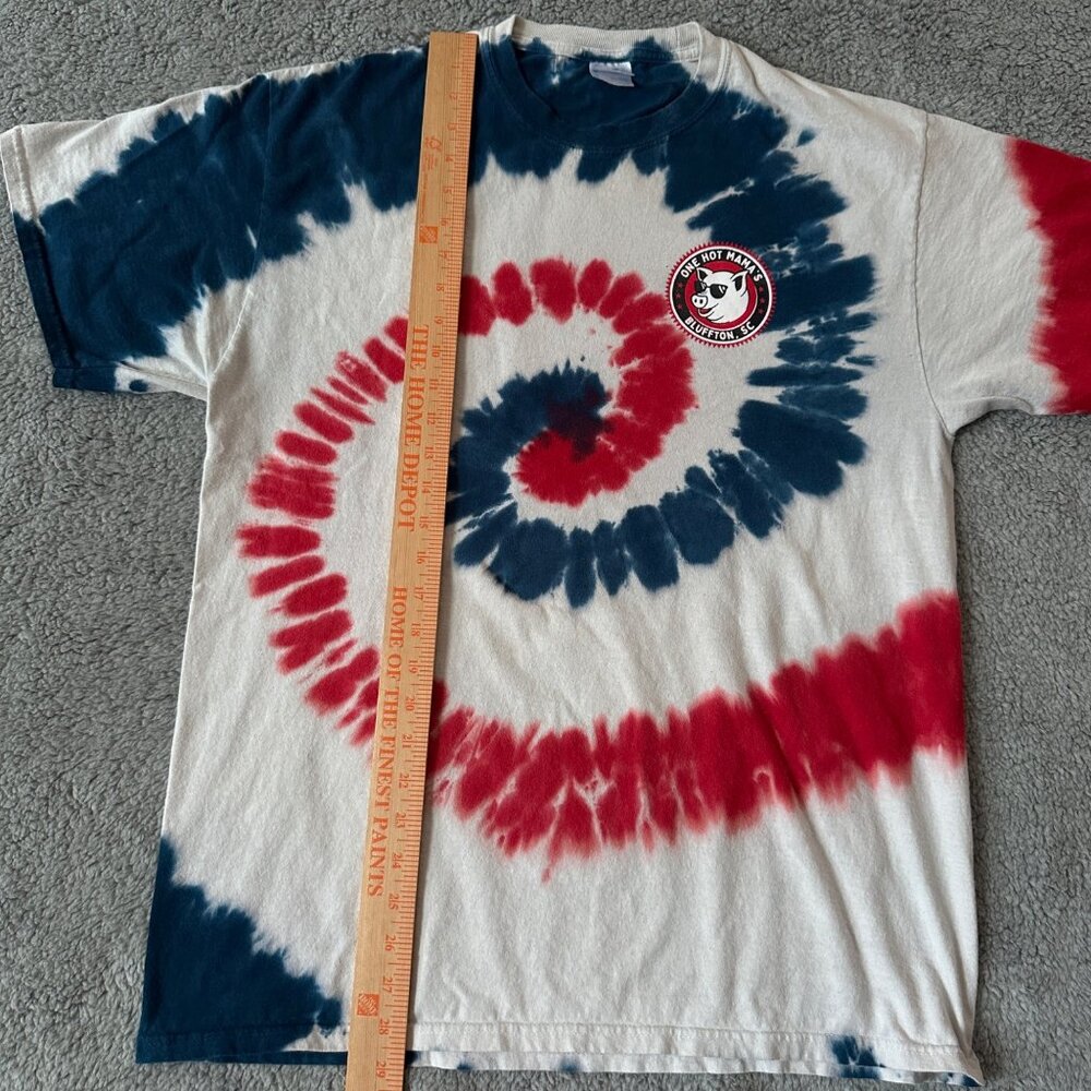 One Hot Mama's Bluffton SC Tie-Dye T-Shirt Our Butts Are Back Pig Graphic Port & - Picture 6 of 13